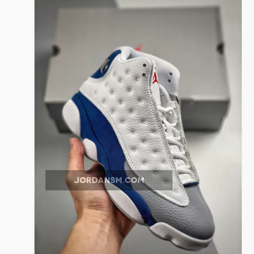 Air Jordan 13 White/Fire Red-French Blue-Light Steel Grey 414571-164