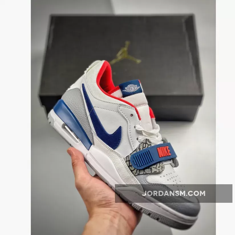 Jordan Legacy 312 Low White/French Blue-Wolf Grey-University Red