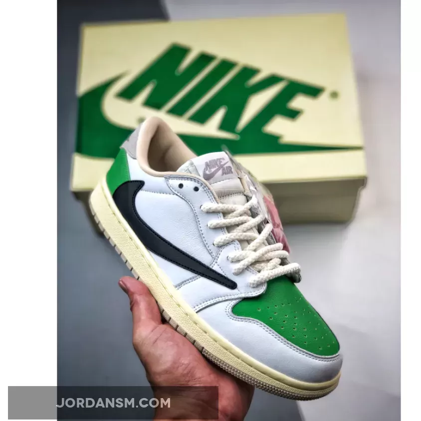 Travis Scott x Air Jordan 1 Low OG SP White Green Black / green travis scott