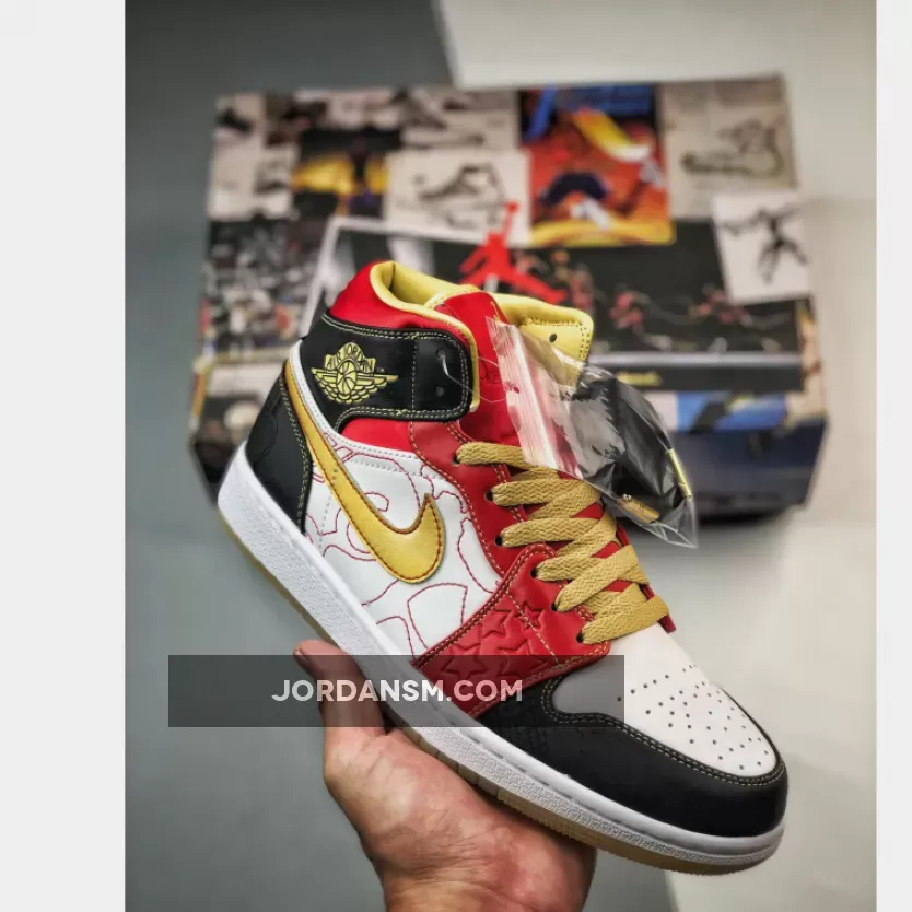 Air Jordan 1 Mid XQ White/Gold Dust-Red-Black DV0576-176 / air jordan 1 xq