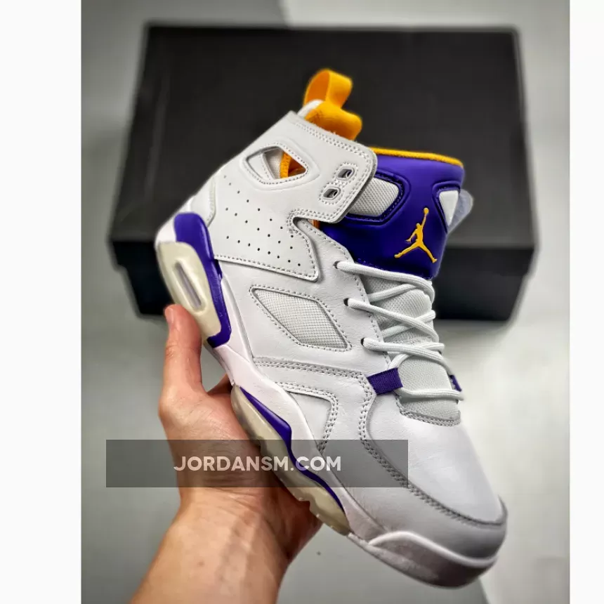 Jordan Flight Club 91 'Lakers' White/Court Purple-University Gold / retro jordans 91