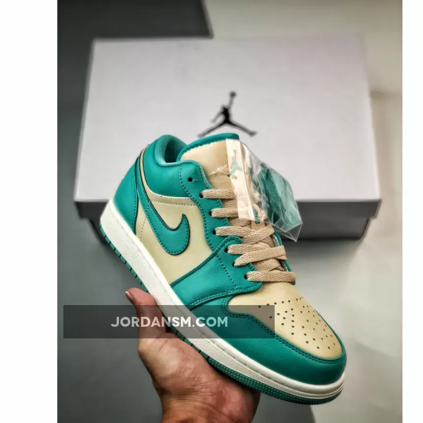 Air Jordan 1 Low Sanddrift/Sail-Washed Teal DC0774-131 / teal jordan 1 low