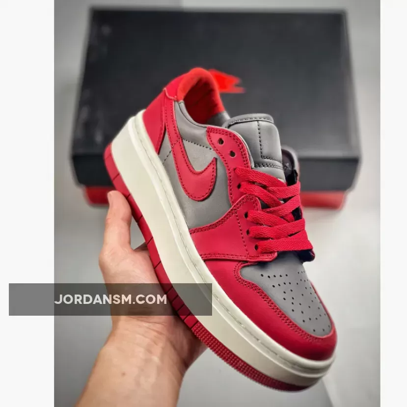 Air Jordan 1 Low Elevate 'UNLV' Medium Grey/White-Varsity Red DH7004-006 New Releases