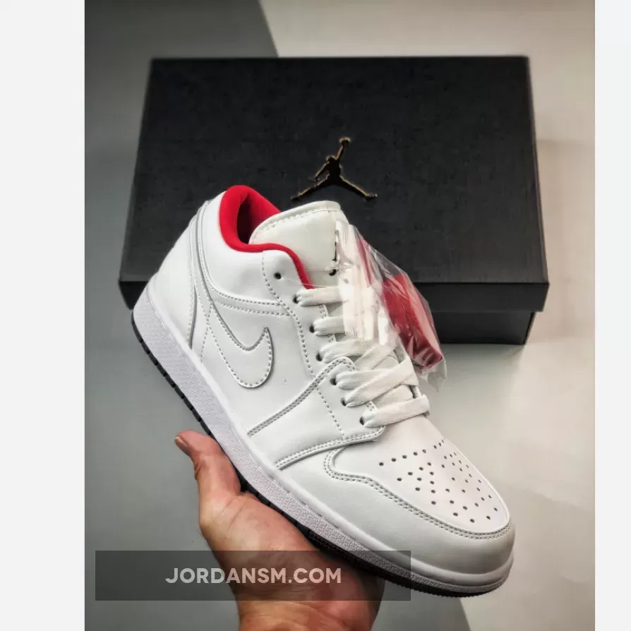 Air Jordan 1 Low White Red with Mismatched Insoles / red and white ones jordans