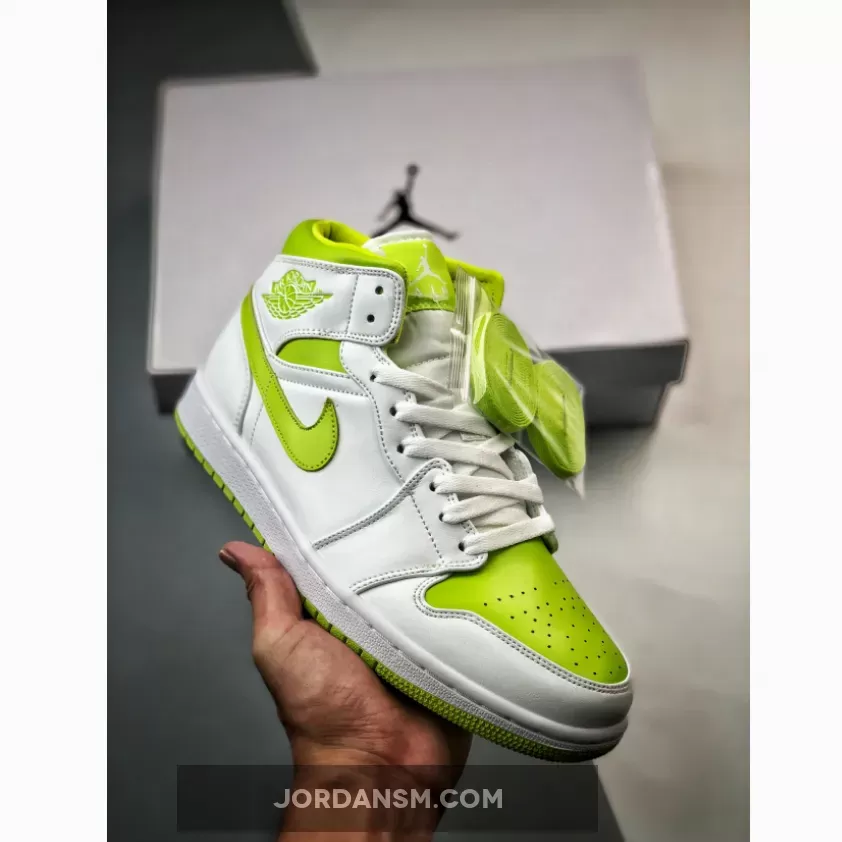 Air Jordan 1 Mid White/Lime BQ6472-131 / air jordan 1 lime