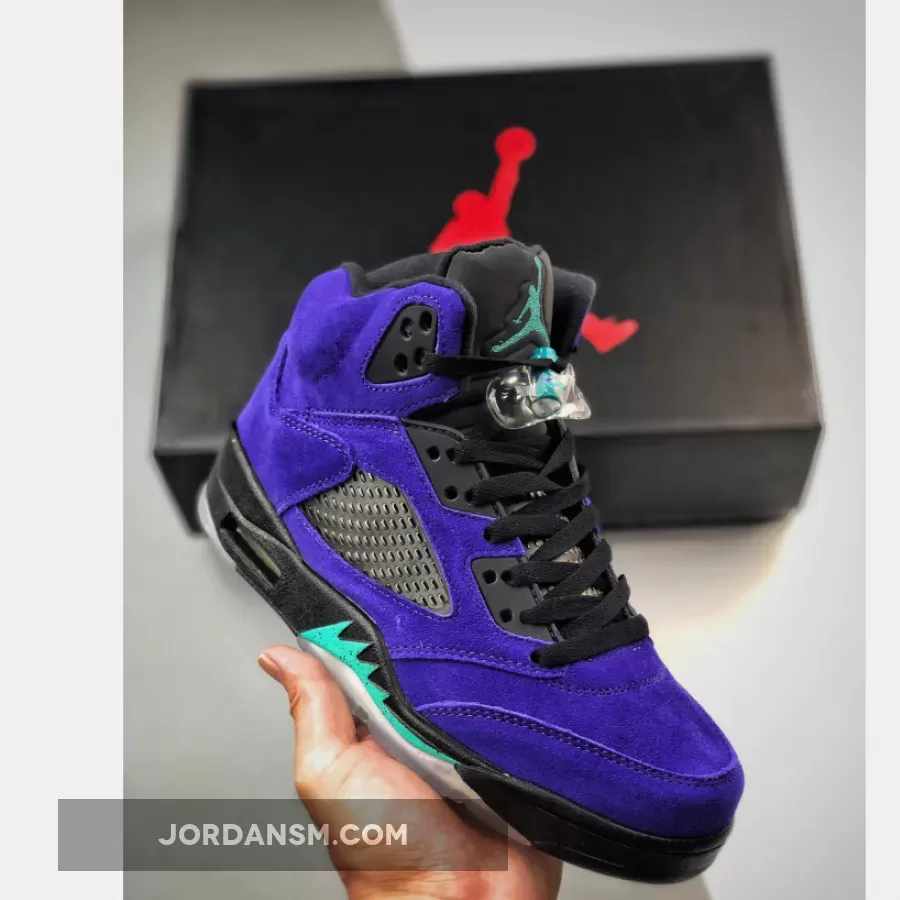 Air Jordan 5 ‘Alternate Grape’ Grape Ice/Black-Clear-New Emerald 136027-500 Online