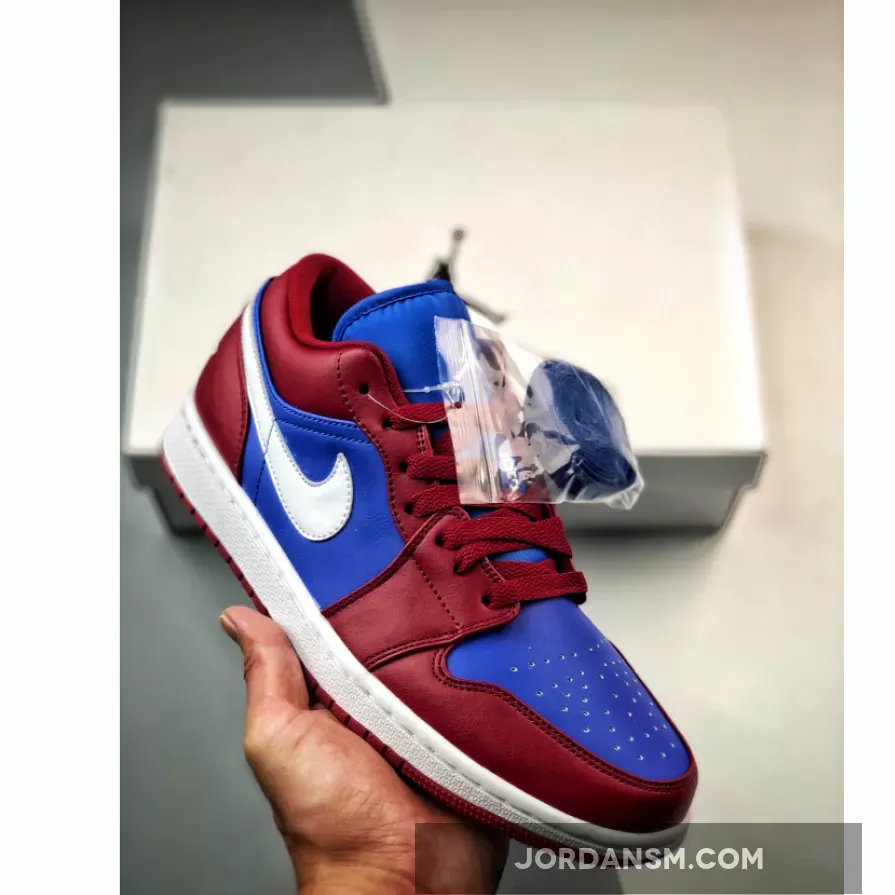 Air Jordan 1 Low Pomegranate/Medium Blue-White DC0774-604 New Releases