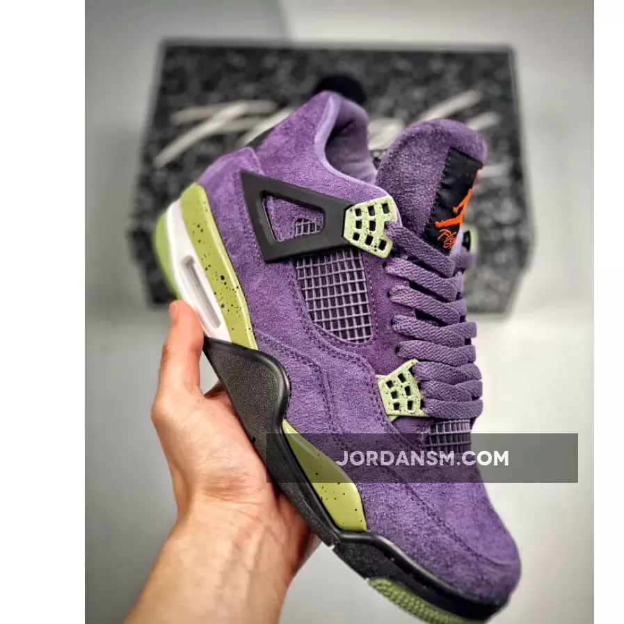 Air Jordan 4 Canyon Purple/Black-Alligator-Saftey Orange AQ9129-500 / orange and black jordan 4