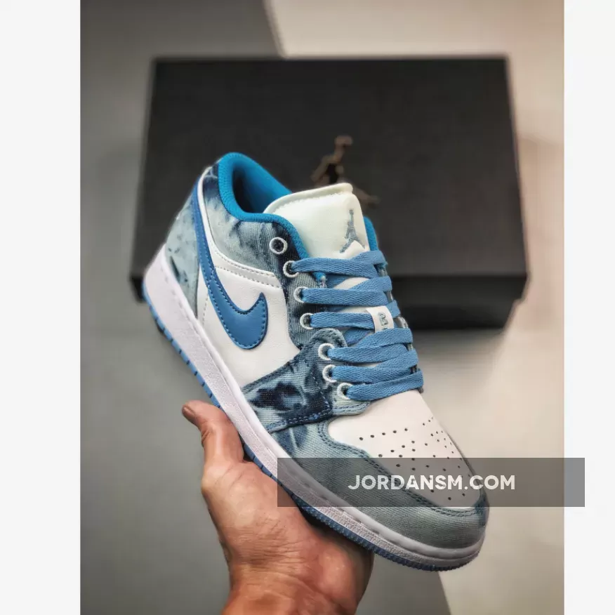 Air Jordan 1 Low ‘Washed Denim’ White/Dutch Blue DM8947-100