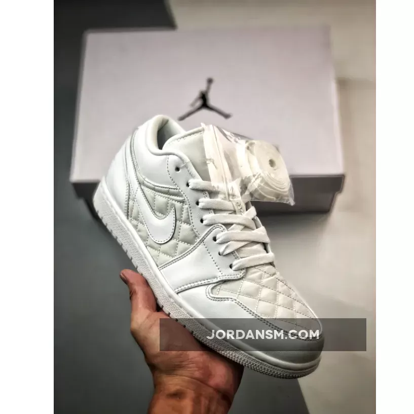 Air Jordan 1 Low Quilted 'Triple White' DB6480-100 Restock