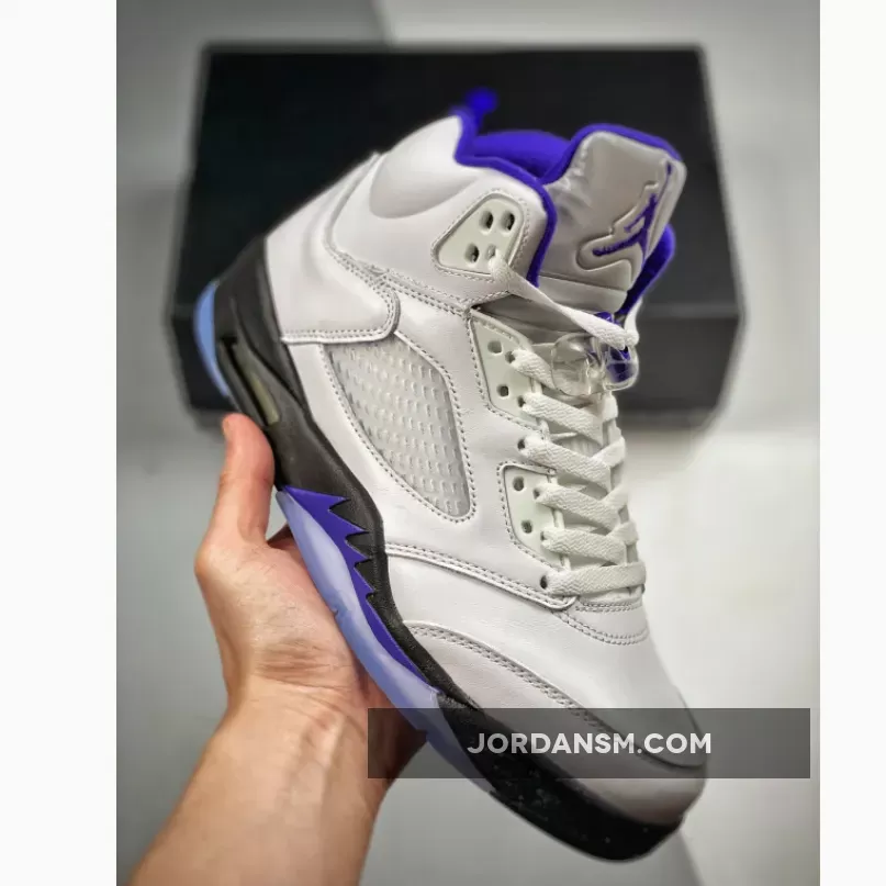 Air Jordan 5 White/Dark Concord-Black / jordan 5s concords