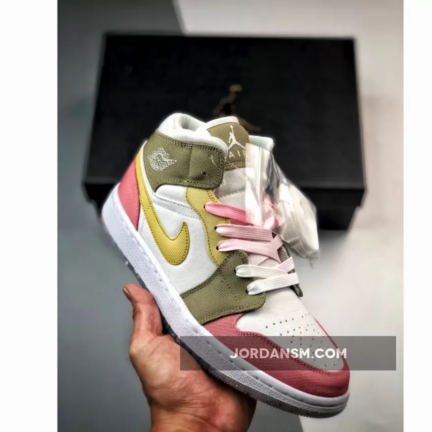 Air Jordan 1 Mid SE Pastel Vivid Green Grind DJ0338-100 New Releases