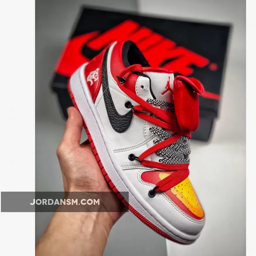 Custom Air Jordan 1 Low White Gym Red / jordan 1 low gym red