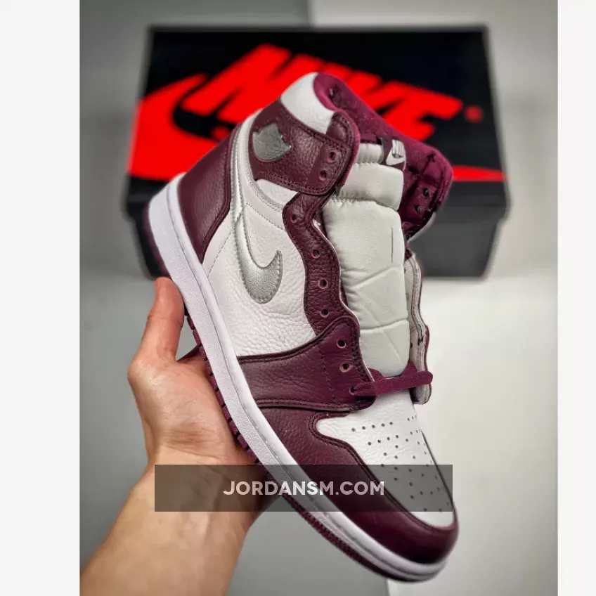 Air Jordan 1 High OG Bordeaux/White-Metallic Silver 555088-611 Online