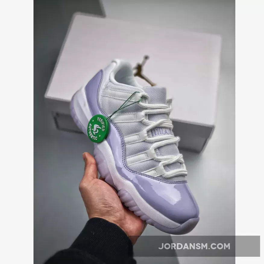 Air Jordan 11 Low White/Pure Violet AH7860-101 / jordan retro 11 low purple