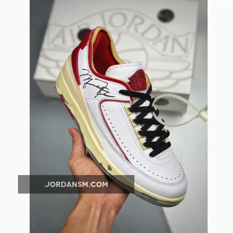Off-White X Air Jordan 2 Low White/Varsity Red-Black DJ4375-106 New Releases
