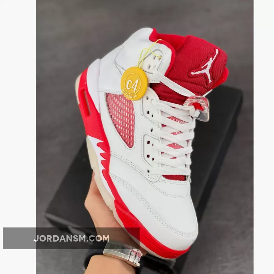 Air Jordan 5 White/Pink Foam-Gym Red 440892-106 Online