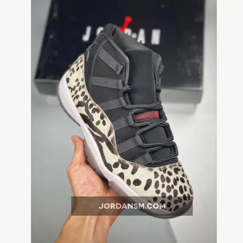 Air Jordan 11 'Animal Instinct' Black/Red-Sail-White / jordan 11 zebra print