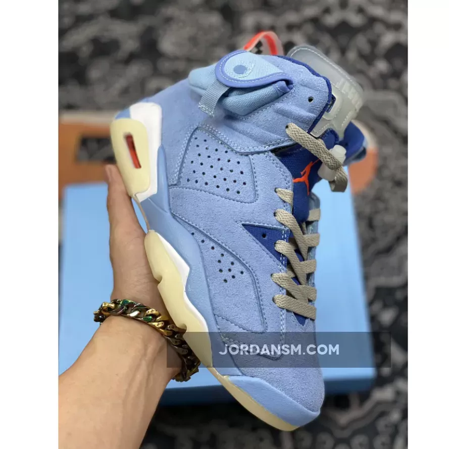 Travis Scott x Air Jordan 6 'Houston Oilers' Light Blue / blue travis scott jordan 6