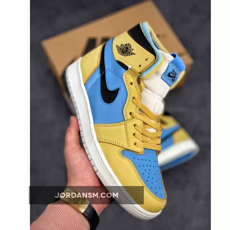 Air Jordan 1 Zoom Comfort Tan Light Blue New Releases