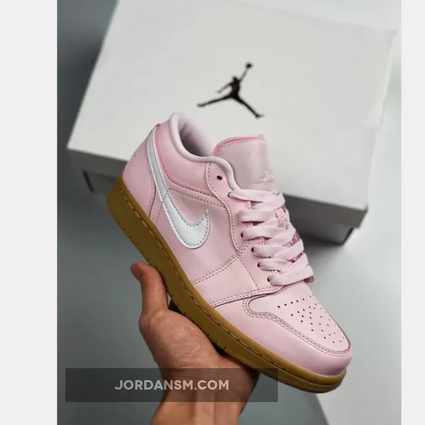 Air Jordan 1 Low GS Arctic Pink/White-Gum Light Brown