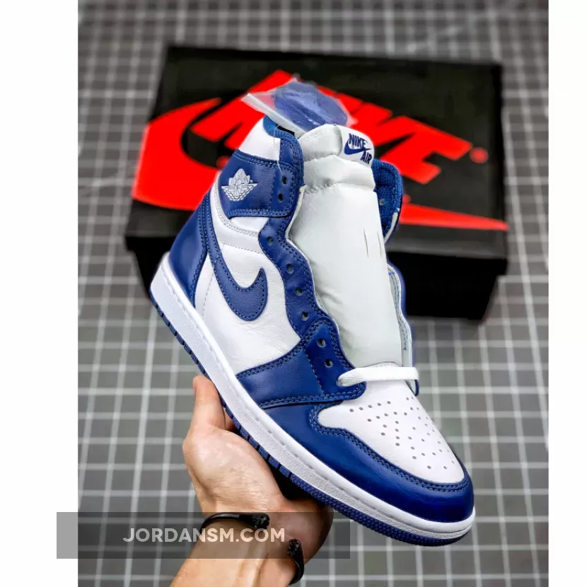 Air Jordan 1 Retro High OG White/Storm Blue 555088-127 New Releases