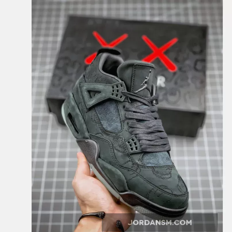 KAWS X Air Jordan 4 Black/Black-Clear Glow 930155-001 Restock