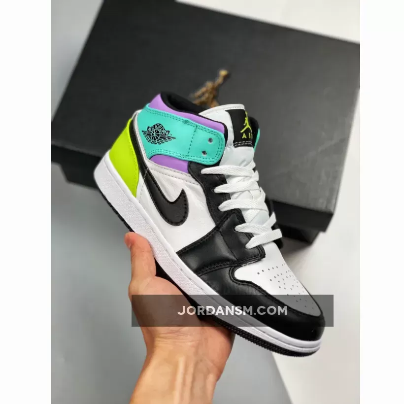 Air Jordan 1 Mid Purple Teal Green 554725-175 Restock