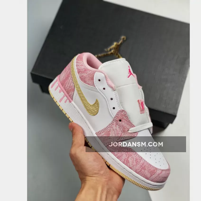 Air Jordan 1 Low GS ‘Ice Cream Drip’ Arctic Punch/Pale Vanilla-White / jordan 1 low ice cream