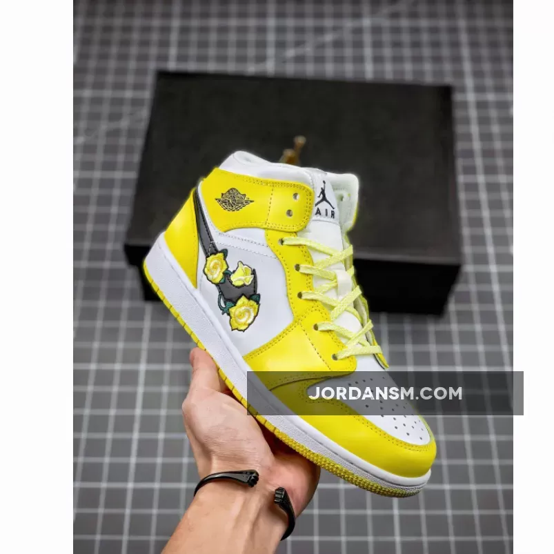 Air Jordan 1 Mid Dynamic Yellow Floral AV5174-700