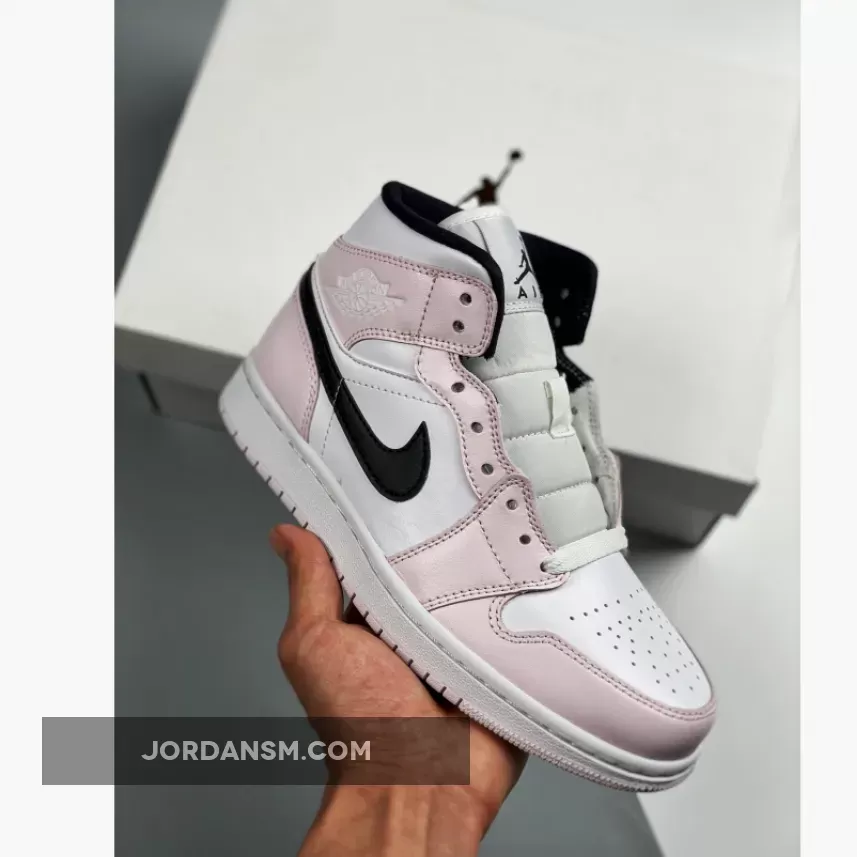 Air Jordan 1 Mid ‘Barely Rose’ White Pink Black / rose jordans
