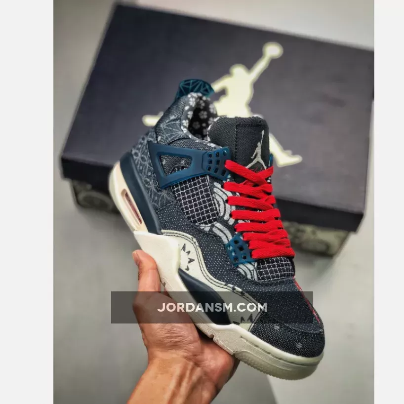 Air Jordan 4 SE ‘Sashiko’ Deep Ocean/Sail-Cement Grey-Fire Red CW0898-400 New Releases