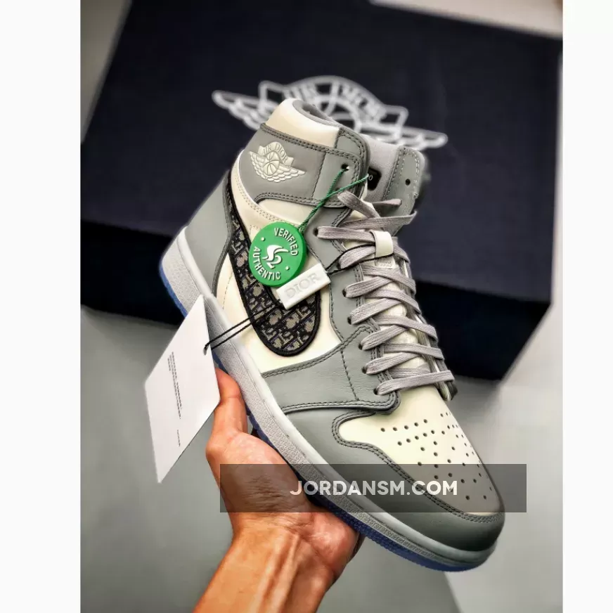 Dior X Air Jordan 1 High OG Wolf Grey/Sail-Photon Dust-White CN8607-002 Restock