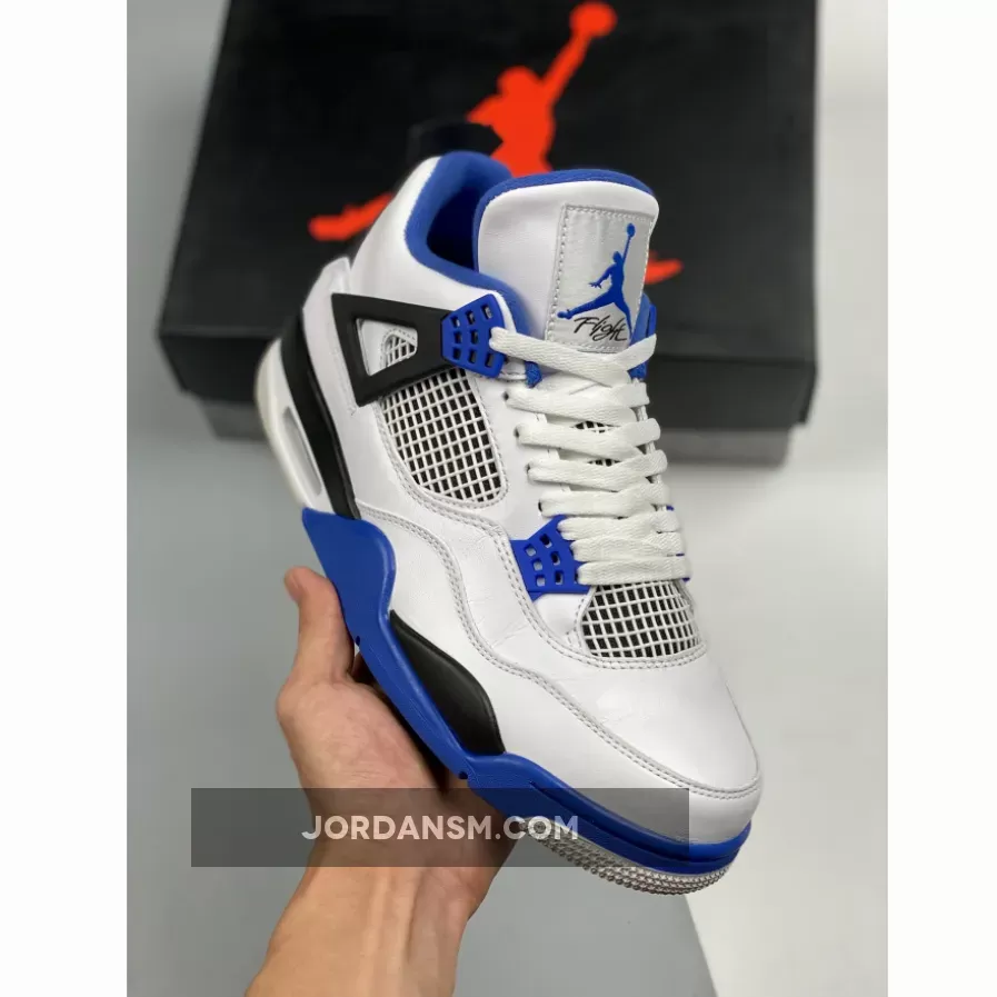 Air Jordan 4 'Motorsport' White/Game Royal-Black 308497-117 Online