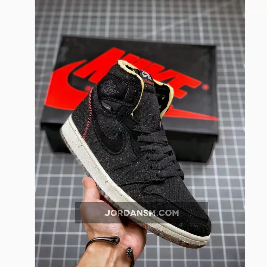 Air Jordan 1 High Zoom 'Crater' Black/Wolf Grey-Flash Crimson CW2414-001 Online