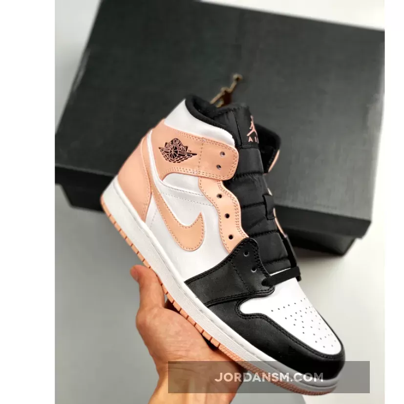 Air Jordan 1 Mid White/Black-Crimson Tint 554724-133 New Releases