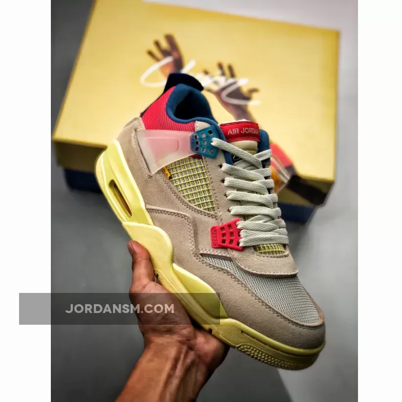 Union X Air Jordan 4 Guava Ice/Light Bone-Brigade Blue-Light Fusion Red DC9533-800 Restock