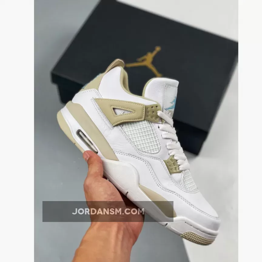 Air Jordan 4 'Linen' White/Boarder Blue-Light Sand 487724-118 Online
