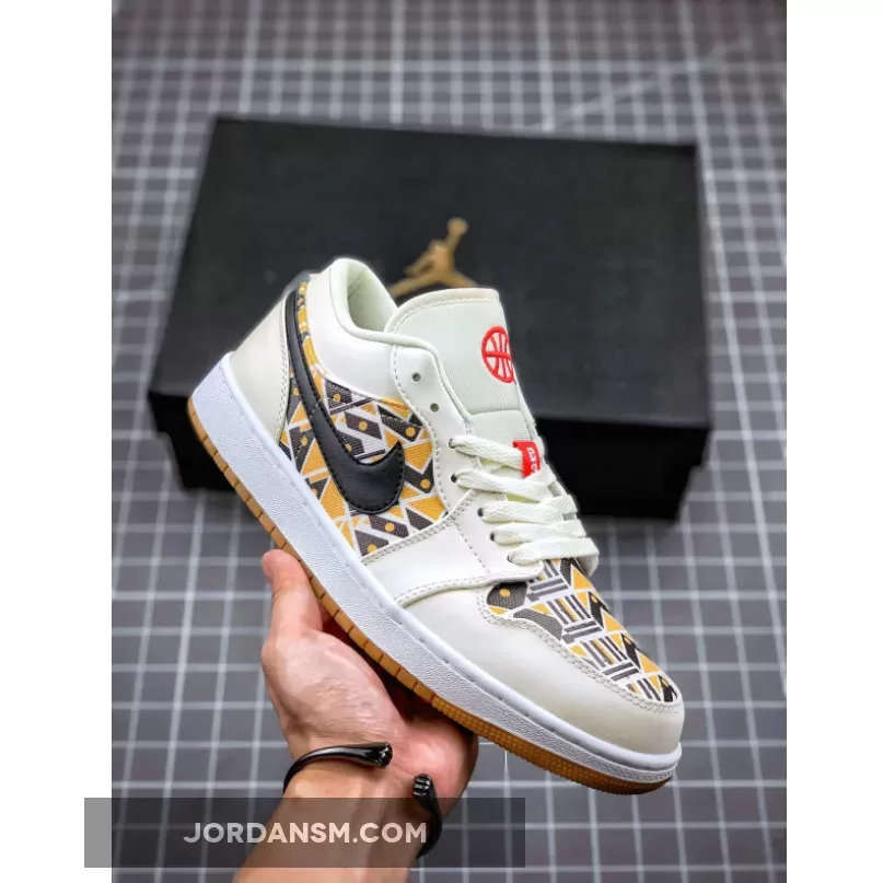 Air Jordan 1 Low 'Quai 54' Sail/Team Orange-Baroque Brown CZ4155-100 Restock