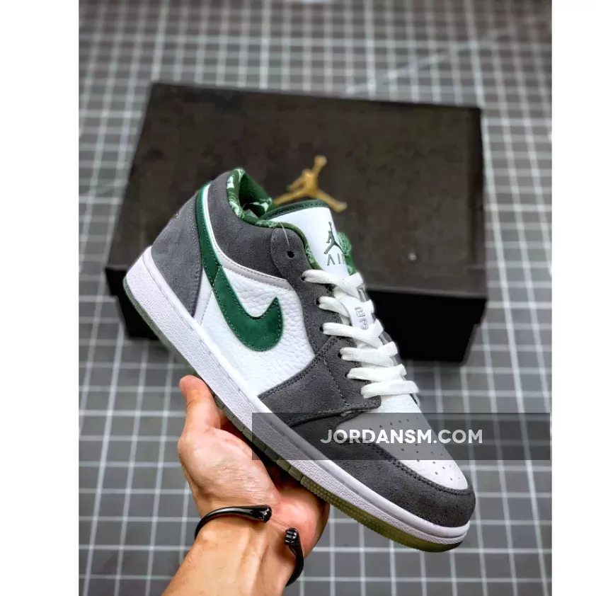 Air Jordan 1 Low ‘North Side’ White/Dark Forest-Light Graphite 309192-131 Restock