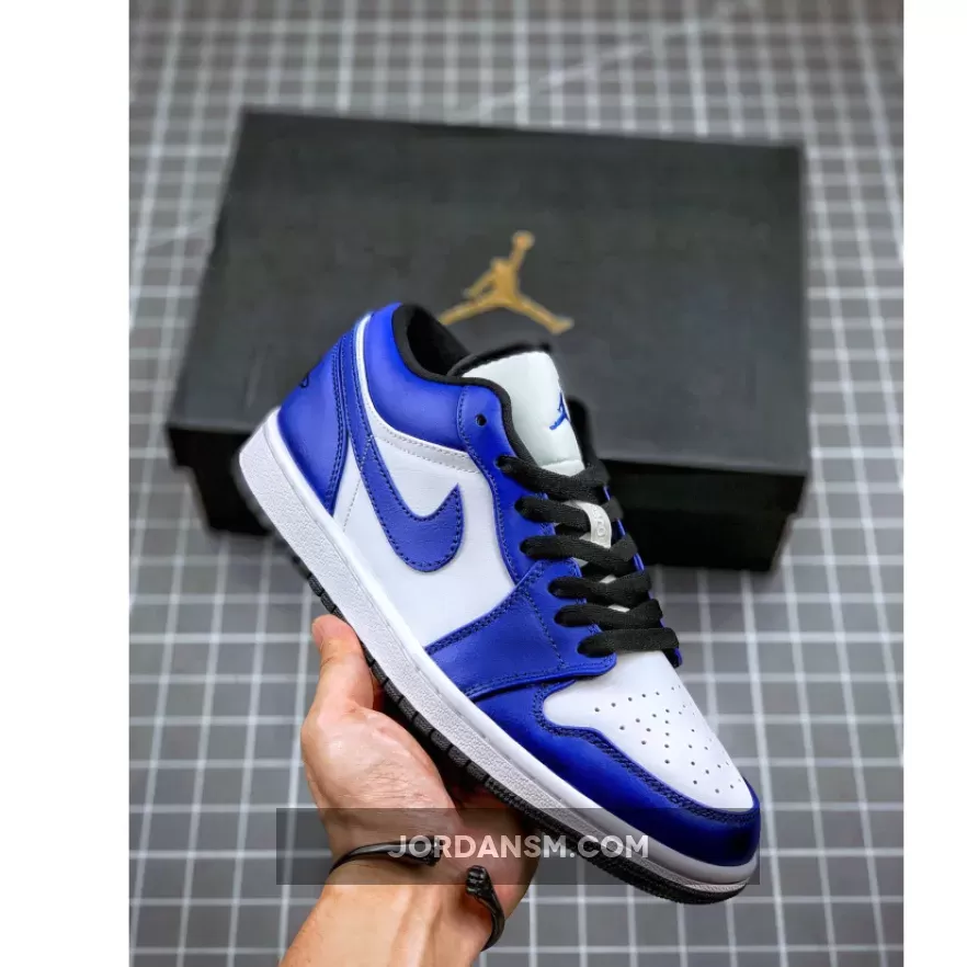 Air Jordan 1 Low White/Game Royal-Black 553558-124 Restock