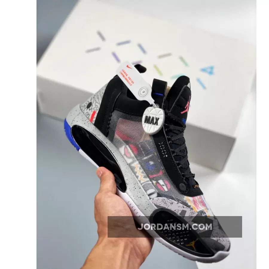 Air Jordan 34 Low 'Print' Black/Laser Orange-White CZ7746-008 Restock