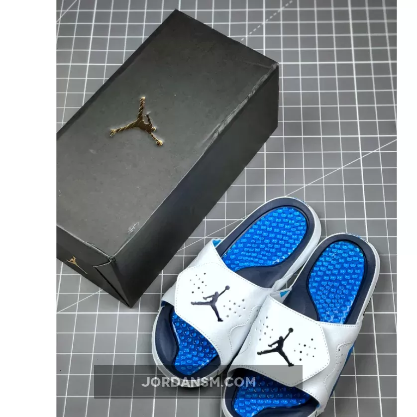 Air Jordan Hydro 5 White/Navy Blue-Royal Blue Restock