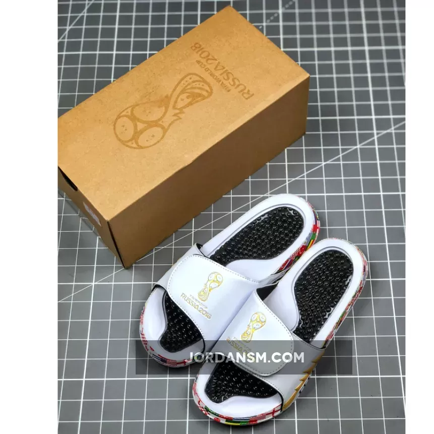 Air Jordan Hydro 5 Sandals ‘FIBA’ White Gold Black Online