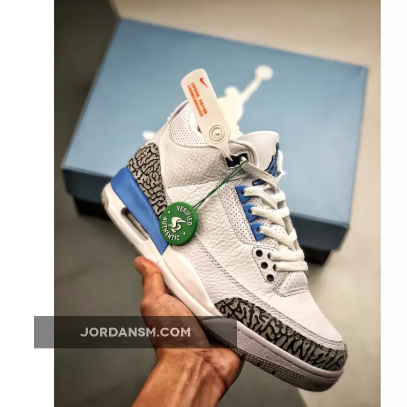 Air Jordan 3 'UNC' White/Valor Blue-Tech Grey CT8532-104 Online