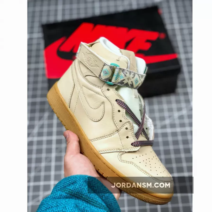 Air Jordan 1 Retro Hi Strap 'N7' Light Cream Gum AR4410-207 New Releases