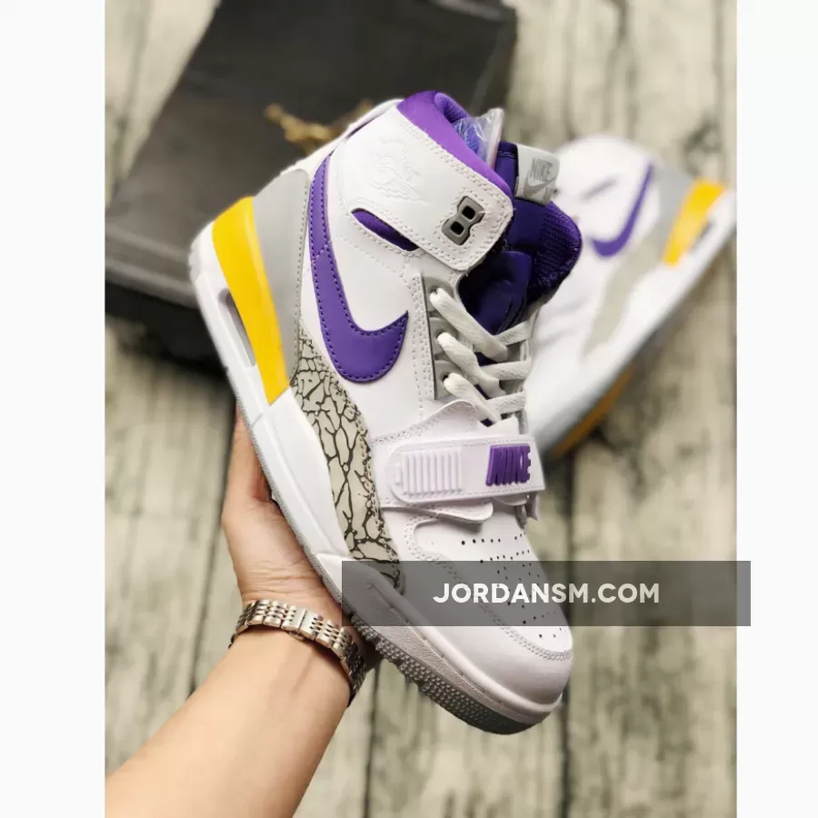 Air Jordan Legacy 312 "Lakers" White/Field Purple-Amarillo