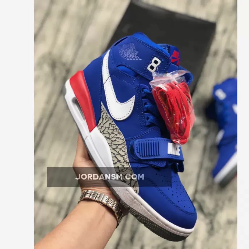 Air Jordan Legacy 312 'Pistons' Bright Blue/White-University Red / jordan legacy 312 blue
