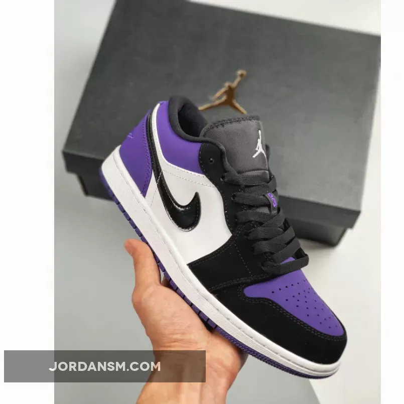 Air Jordan 1 Low White/Black-Court Purple 553558-125 Restock