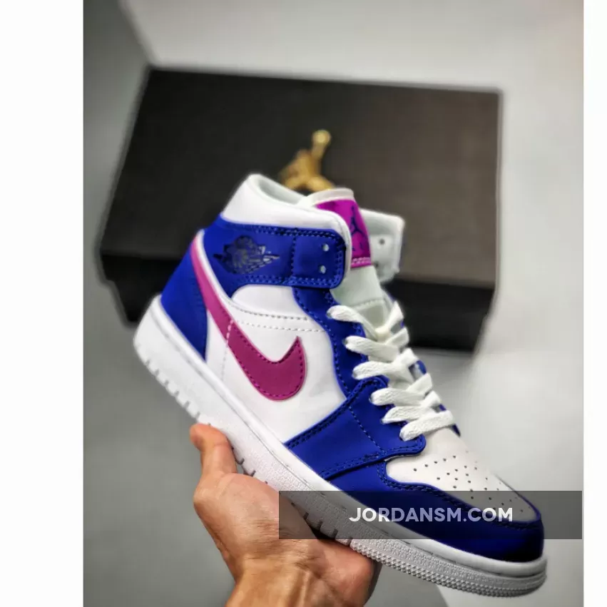 Air Jordan 1 Mid Hyper Royal/Hyper Violet-White 554724-451 Online